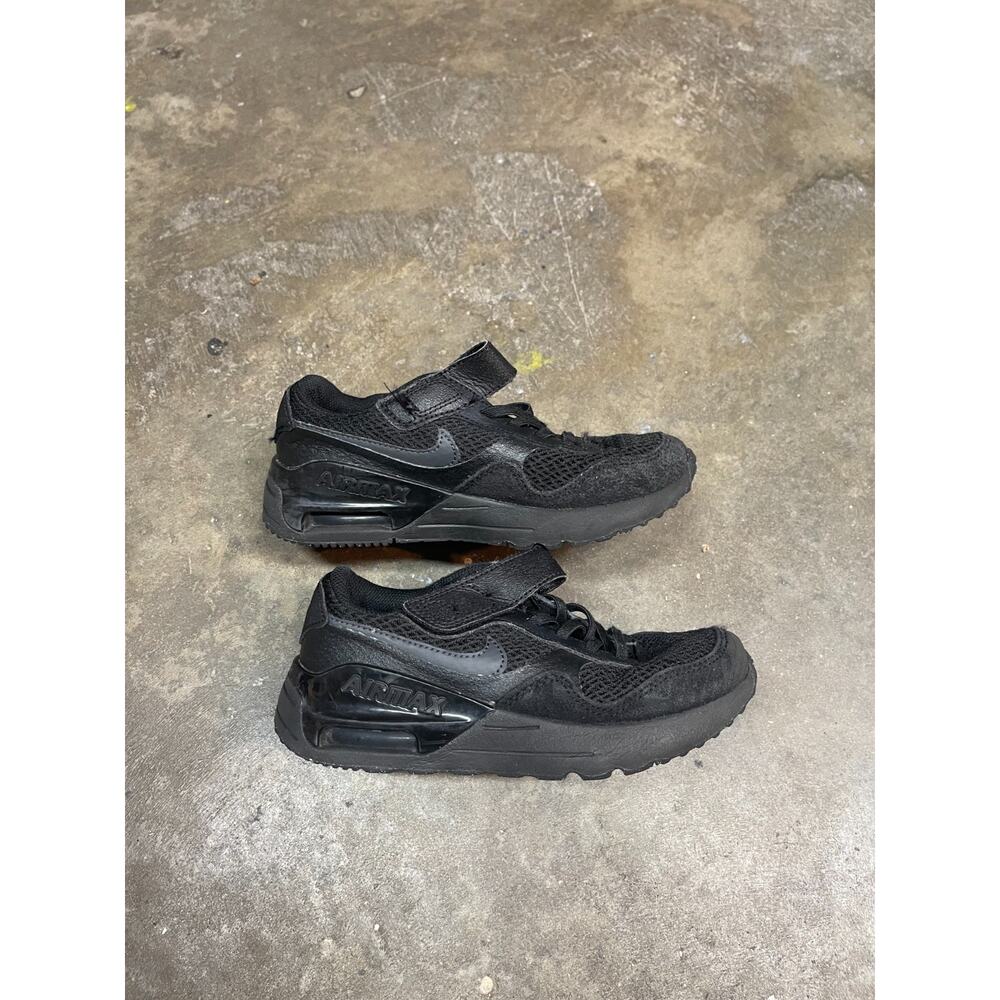 Nike Air Max System DQ0285-004 Boys Black Mesh Comfort Low Top Sneaker Shoes 1Y